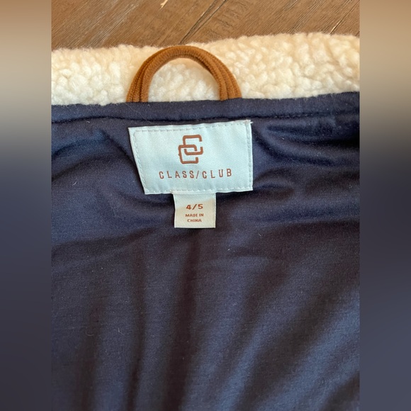 Boys 4/5 Class Club Tan Corduroy Vest with Sherpa Collar - Picture 3 of 4